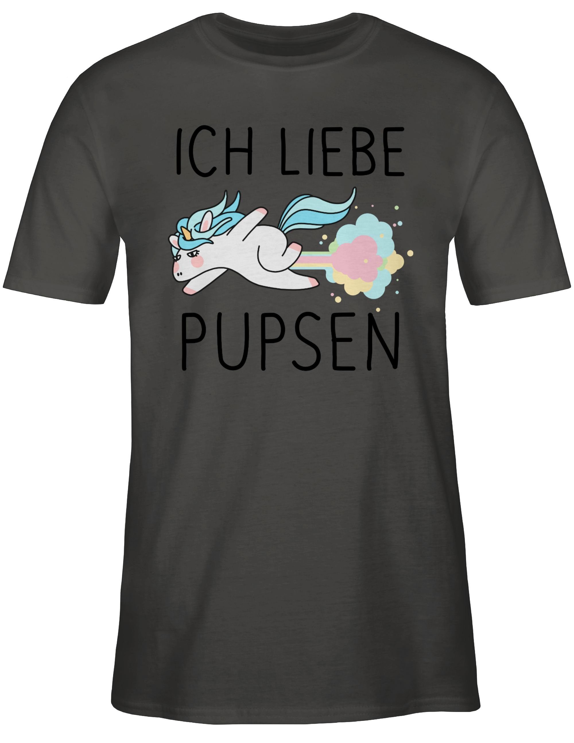 Einhorn Pups T-Shirt Ich liebe pupsen Fürze Shirtracer 2 Furtz Lustig Geschenk - Geschenk Dunkelgrau Einhorn