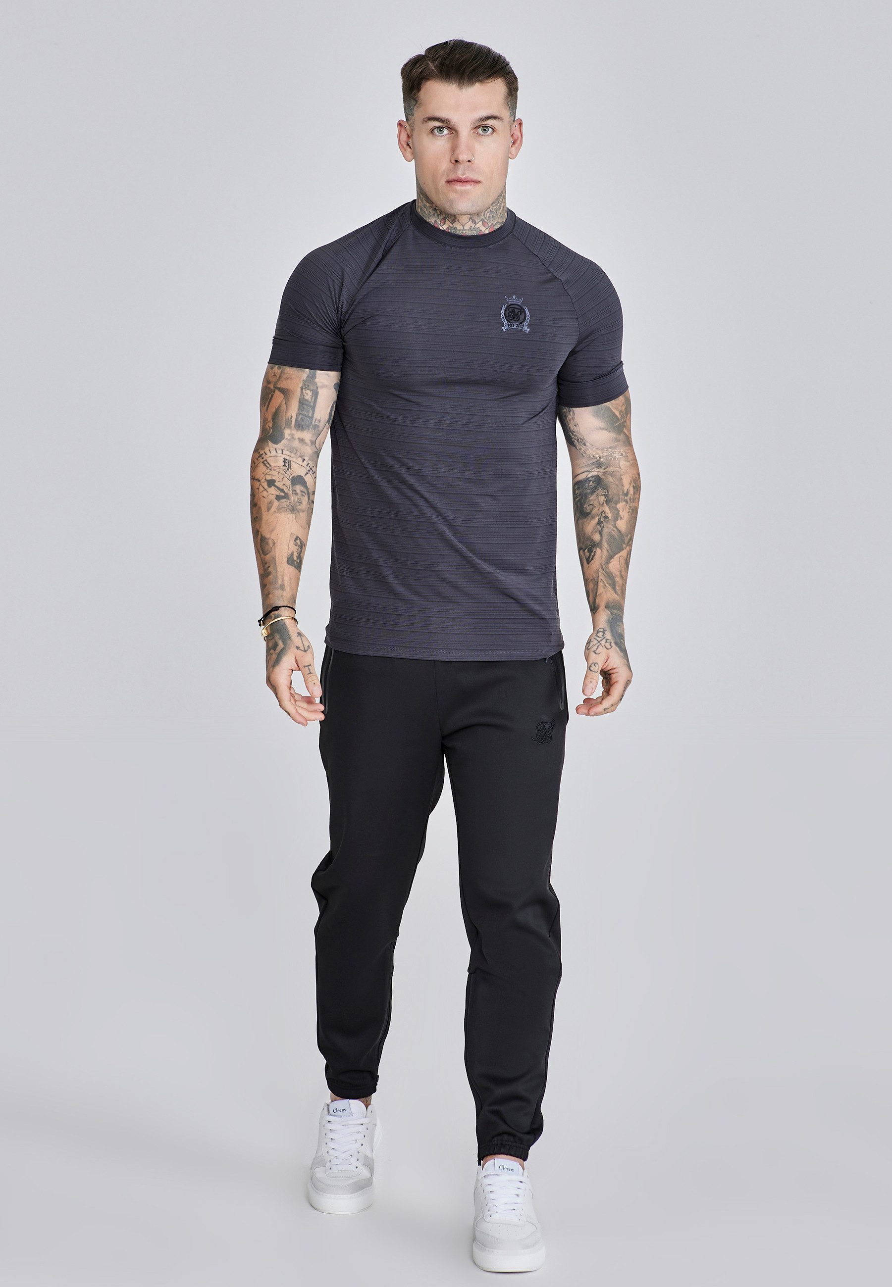 T-Shirt SikSilk Herren Crest Tech T-Shirt