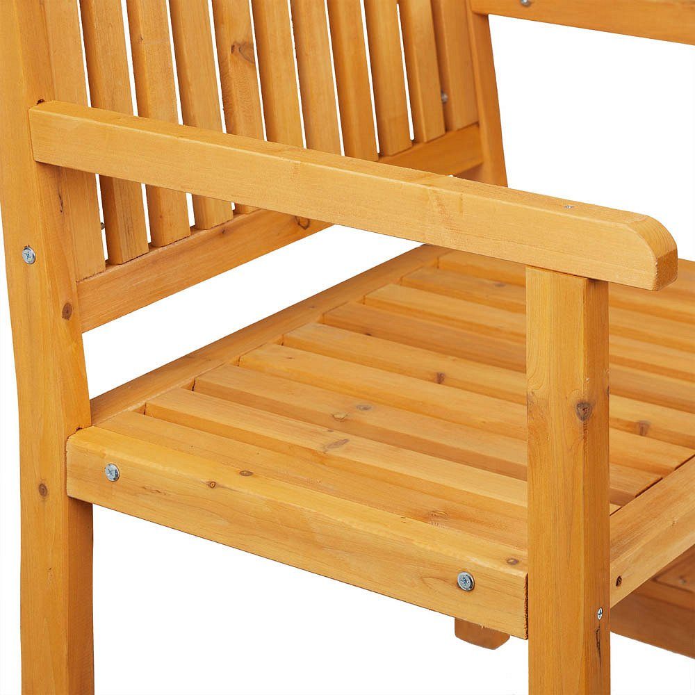 relaxdays Gartenbank relaxdays 10038647 Gartenbank mit Tisch hellbraun - 161cm