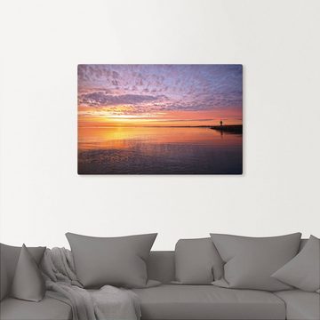 Artland Leinwandbild Sonnenaufgang am Ostseestrand I, Bilder vom Sonnenuntergang & -aufgang (1 St), auf Keilrahmen gespannt