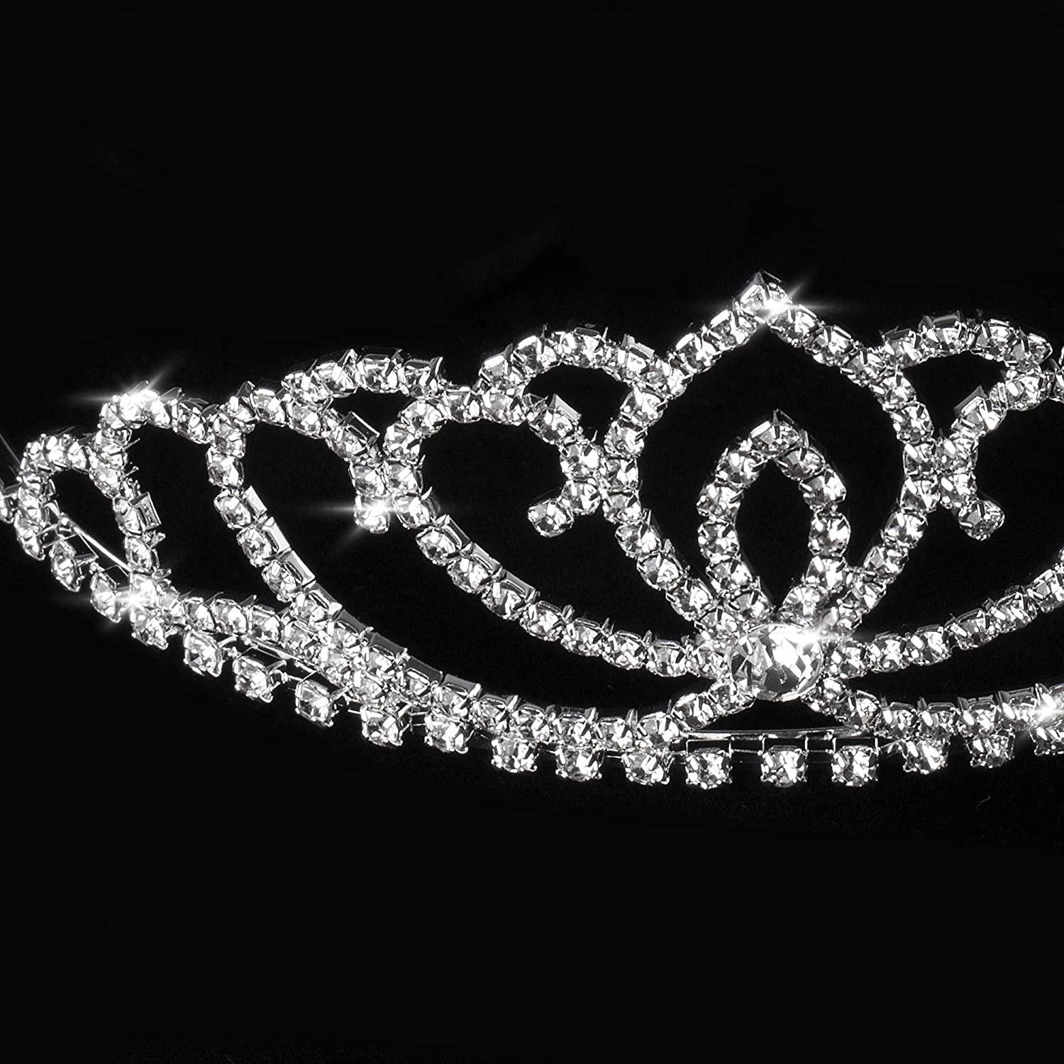 Katara Diadem Zubehör Strass Diadem Haarspange für Kinder, Damen, Cinderella Haarreif, Fasching, Karneval, Krone, Mädchen, Prinzessinen