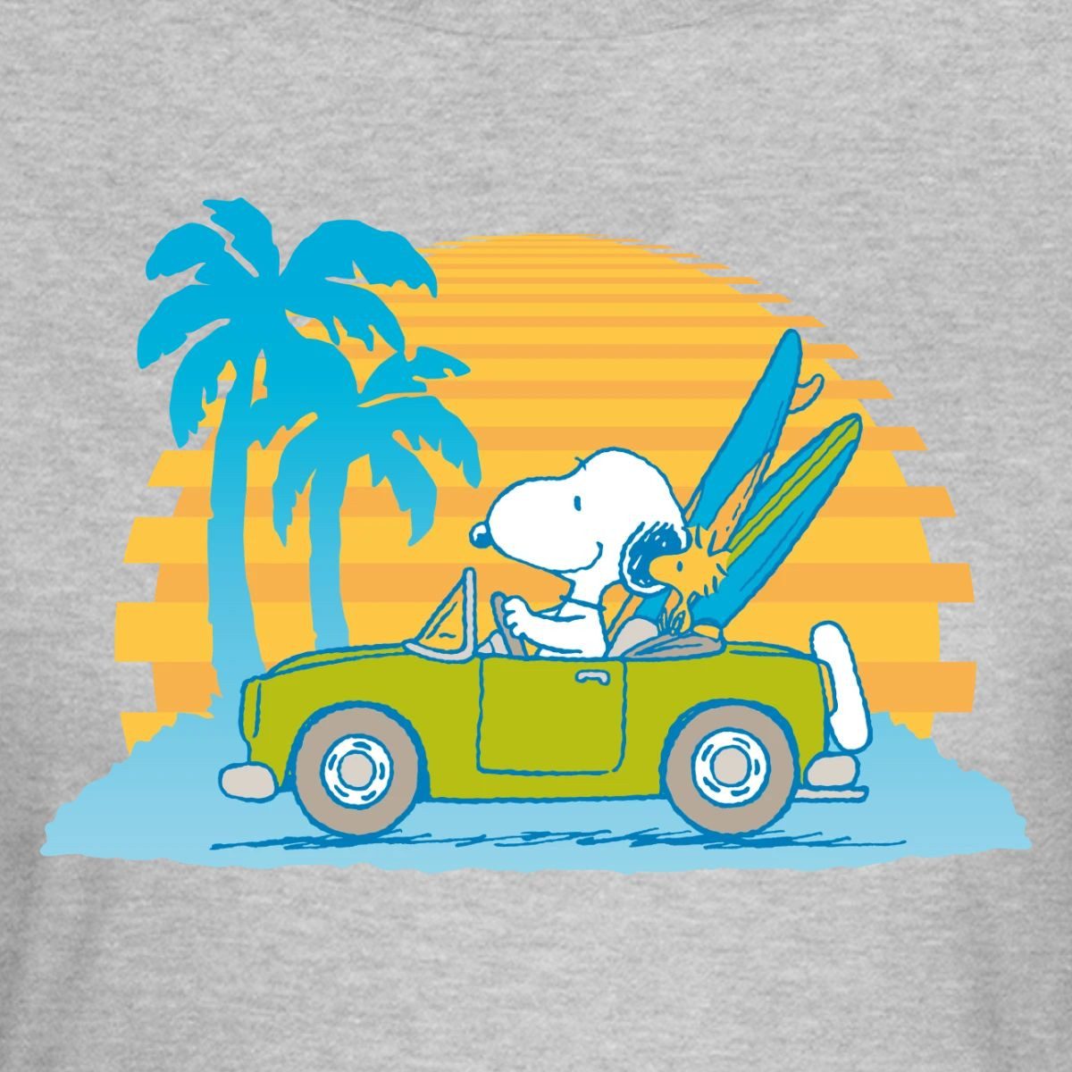 Spreadshirt T-Shirt Peanuts Snoopy Cabrio Urlaub Am Strand Frauen T-Shirt (1-tlg) Slim Fit, fällt klein aus