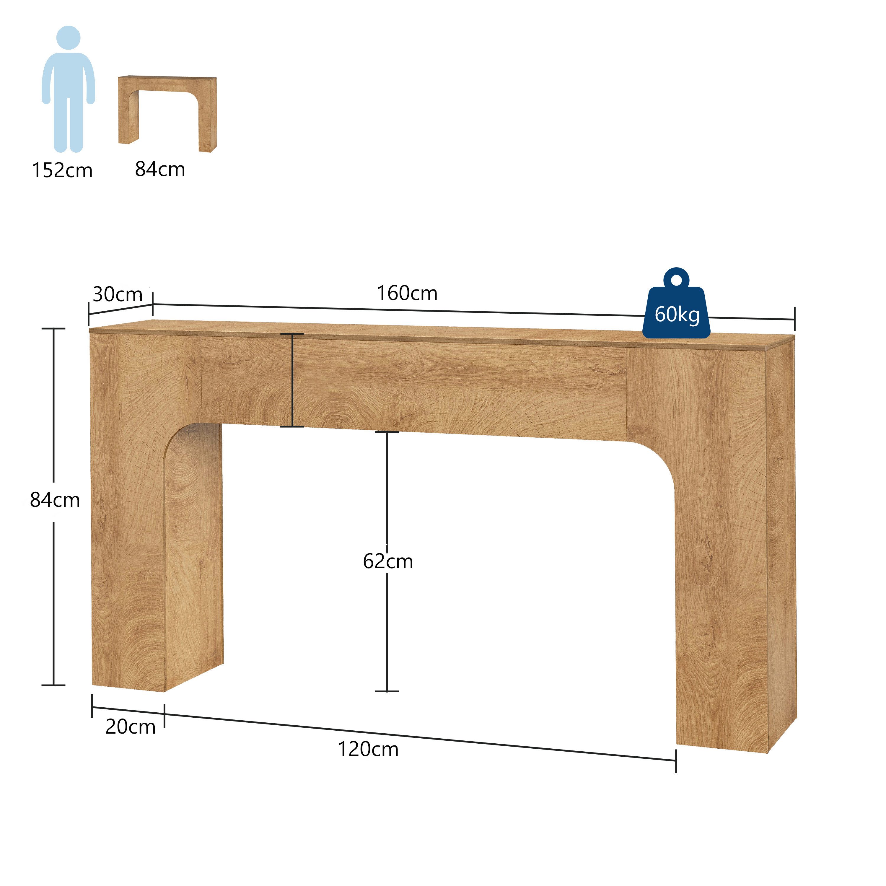 GarveeMore Konsolentisch 120/160cm Flurtisch Sofatisch Eingangstisch günstig online kaufen
