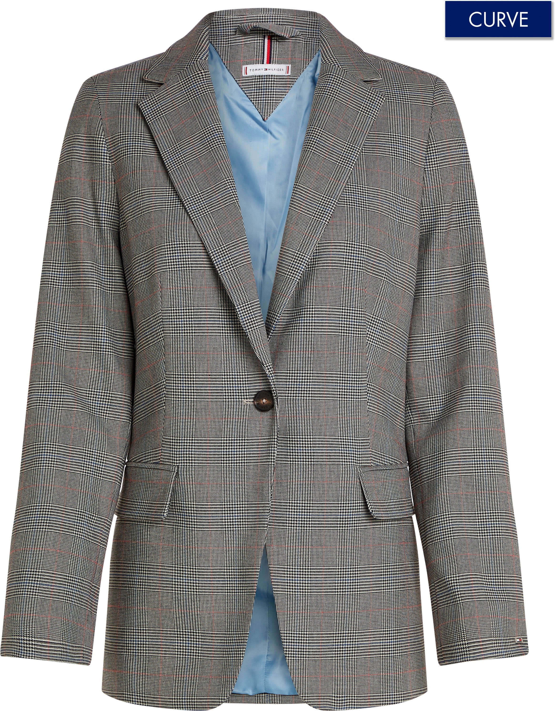 Tommy Hilfiger Curve Kurzblazer CRV POW CHECK REGULAR BLAZER Große Größen