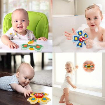 Fivejoy Badespielzeug Baby-Saugnapf-Spielzeug Set,4-teilig Badespielzeug (4-tlg), Lustige Insektenmuster Wasserspielzeug für Fenster und Badewannen