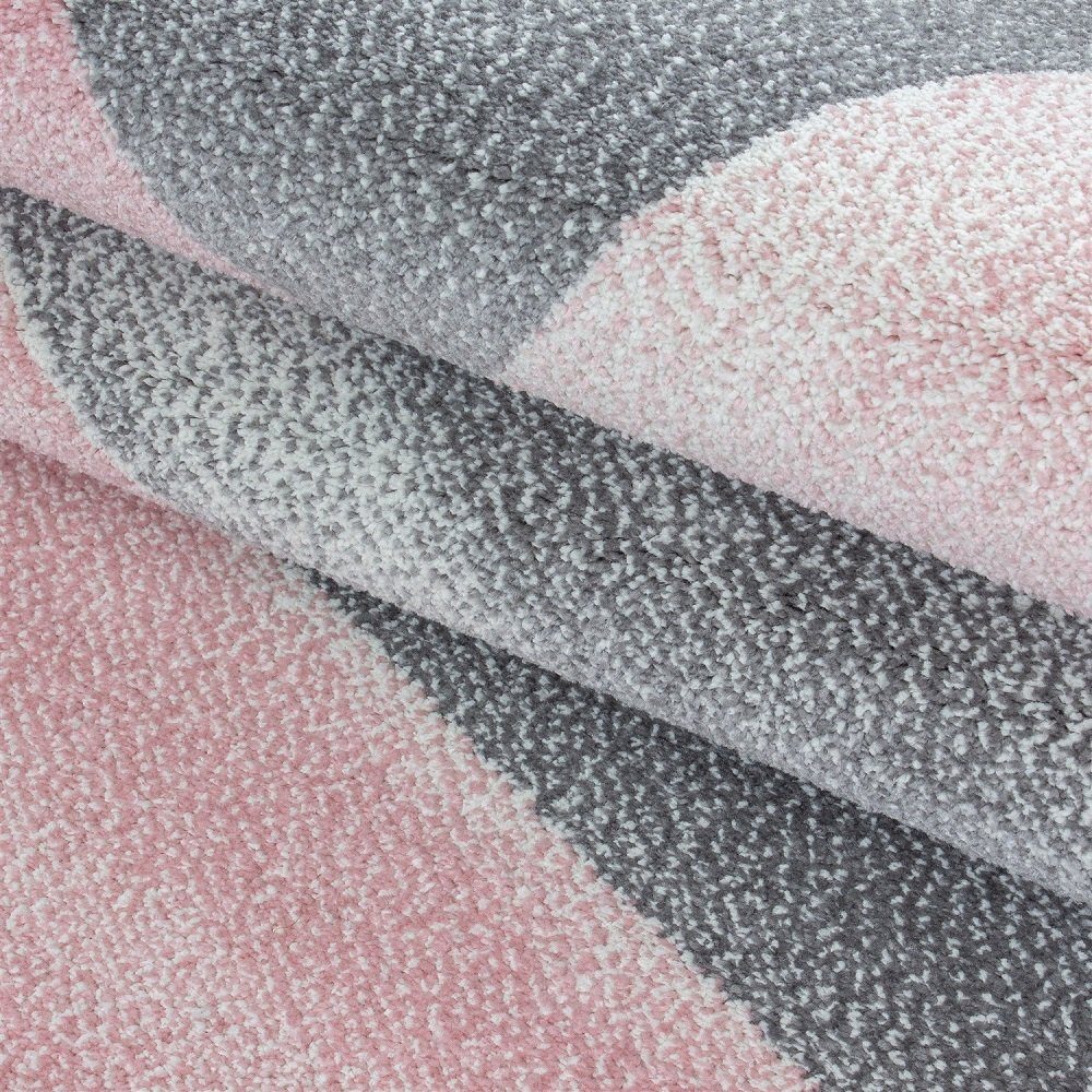 7 mm Pink rechteck Giantore, Florhöhe modern, Designteppich