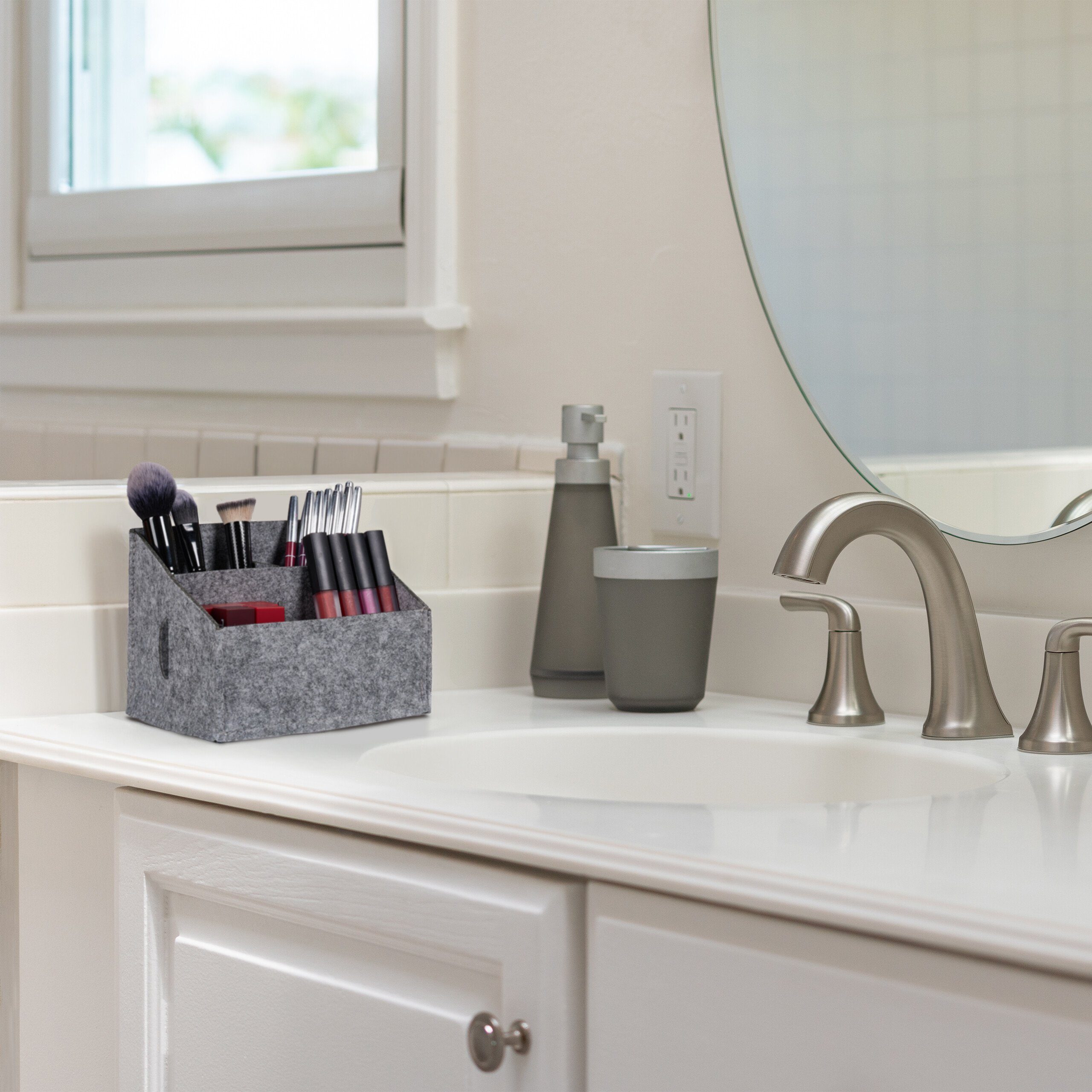 relaxdays Organizer Filz Schreibtisch Organizer im 2er Set