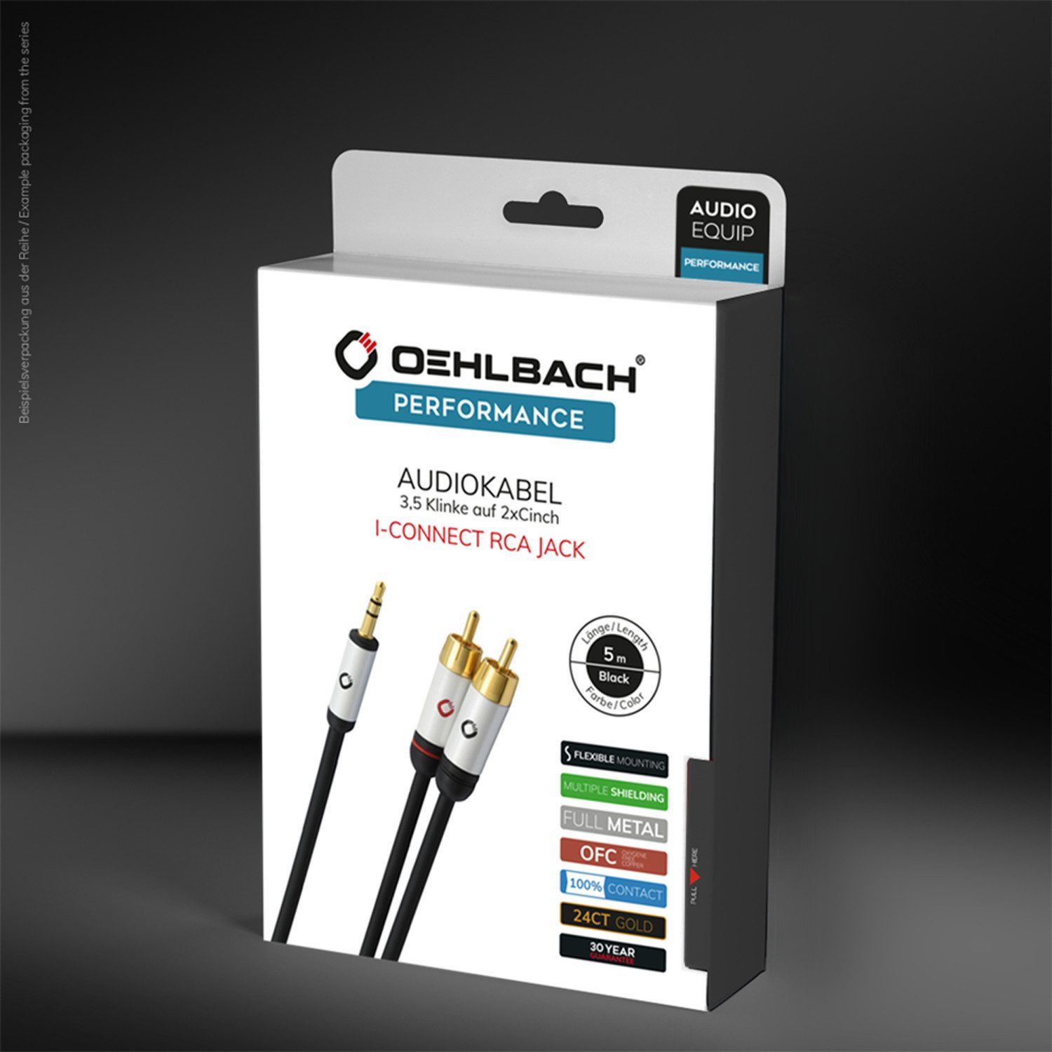 OEHLBACH i-Connect RCA Jack Audiokabel 3,5 Klinke auf 2xCinch Audio-Kabel, 3,5 mm Klinke, 2 x Cinch (150 cm), Flexibel, Hochwertiges Kupfer