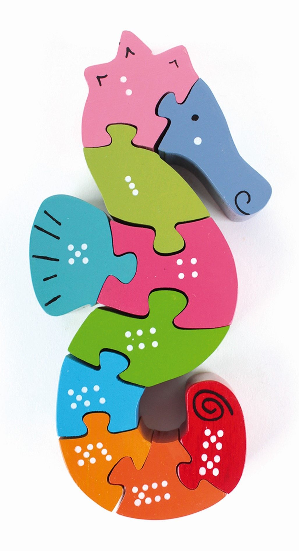 El Puente Puzzle Zahlen-Puzzle "Seepferdchen", Handmade, Puzzleteile, Handmade