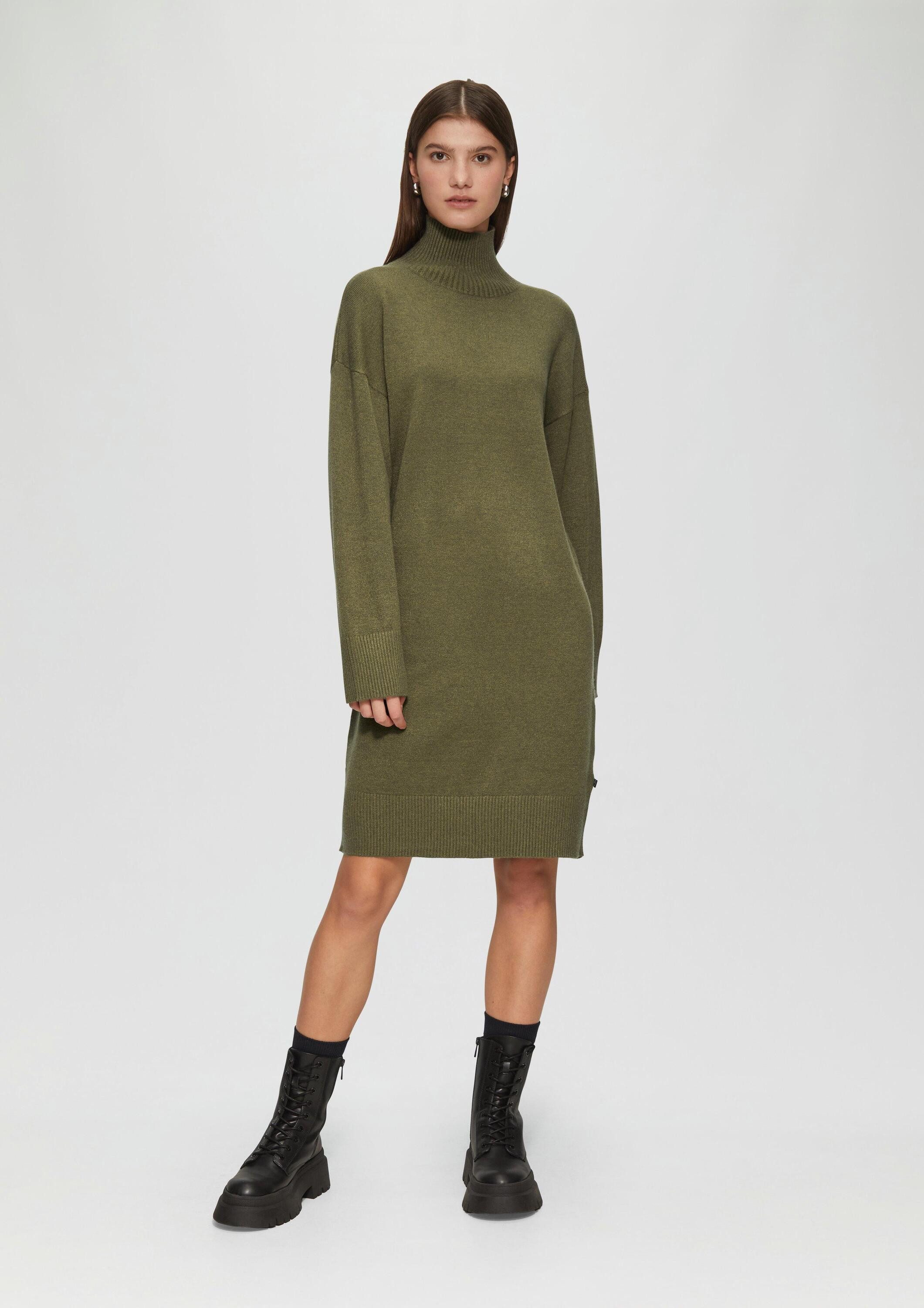 QS Minikleid Kleid Fein gestricktes Kleid mit Stehkragen günstig online kaufen