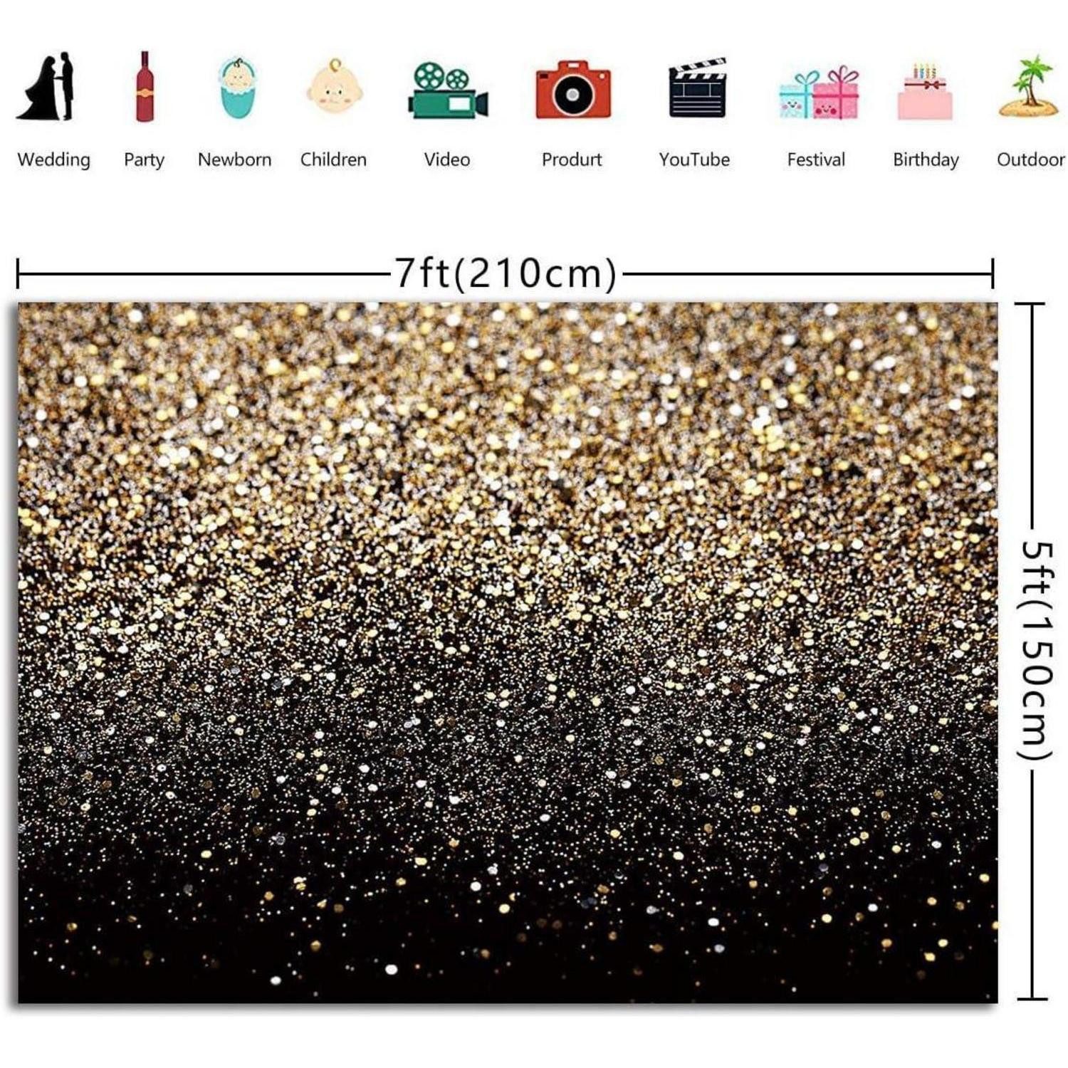 LuxusKollektion Hintergrundtuch Ruini Schwarz Gold Glitzer Pailletten Fotohintergrund Party Hochzeit