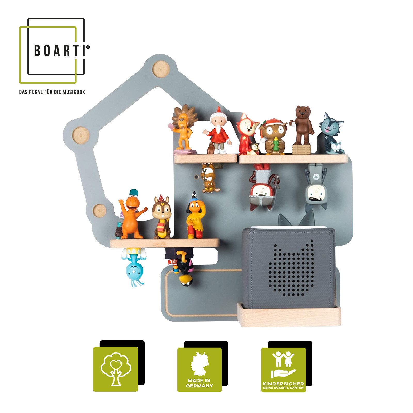 Boarti Wandregal Holz Regal Bagger Kinder Toniebox Tonies Figuren günstig online kaufen