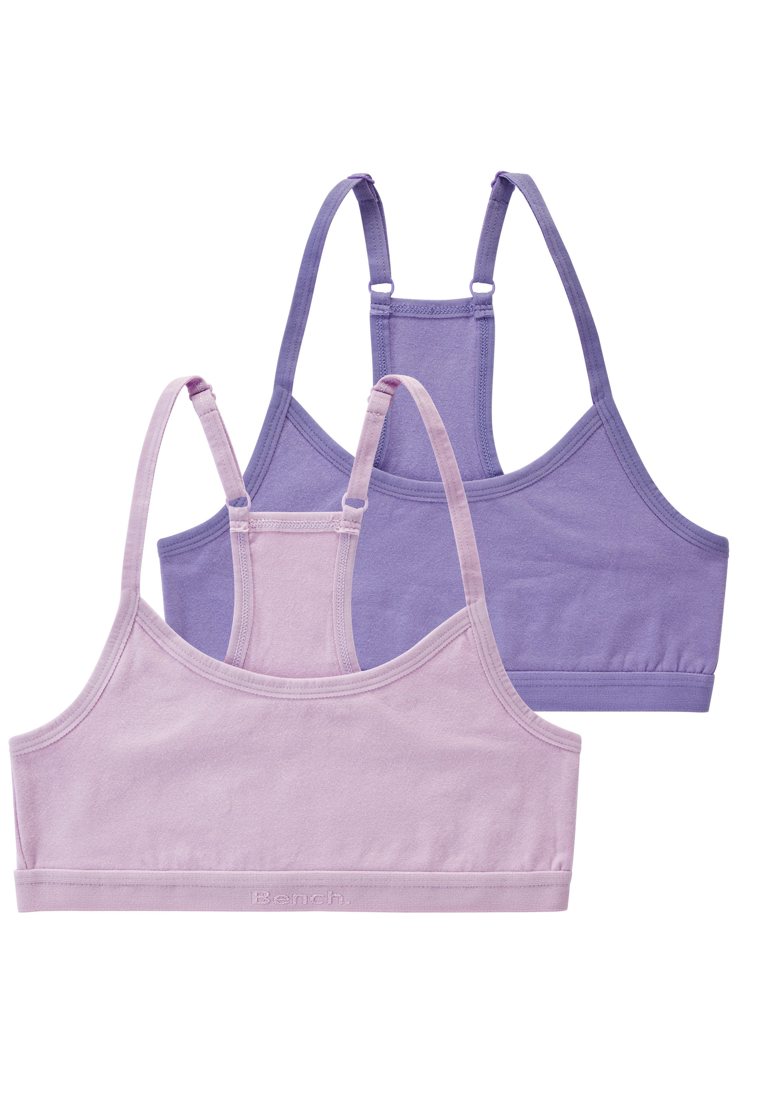 Bench. Bustier (Packung, 2-tlg) Bündchen mit Logostickerei, Racerback, verstellbare Träger