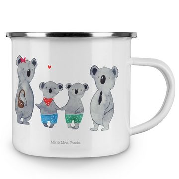 Mr. & Mrs. Panda Becher Koala Familie zwei - Weiß - Geschenk, Vatertag, Koalabär, Emaille Cam, Emaille, Hochkratzfest