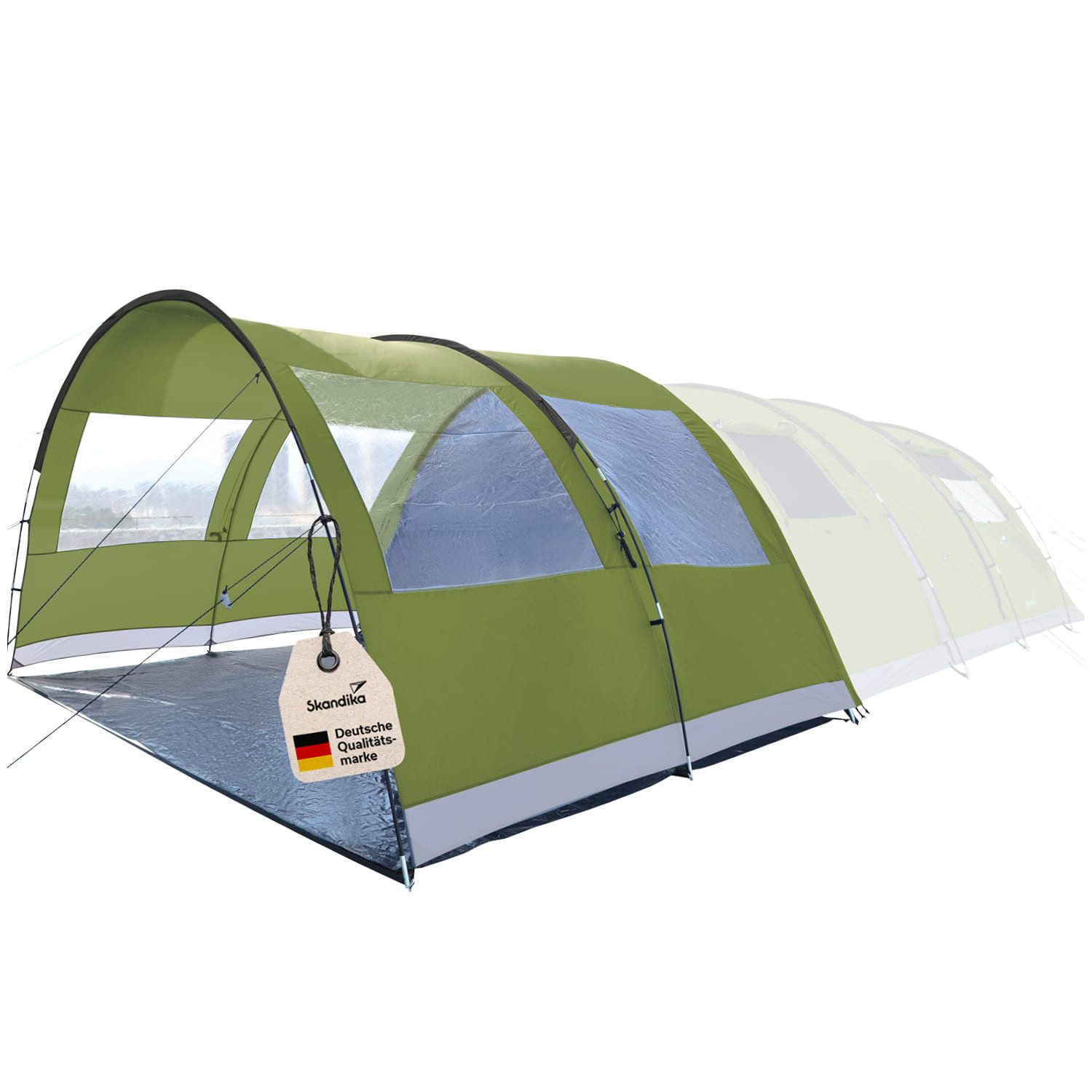 Skandika Vorzelt Canopy für Gotland 6, Personen: 6, Wetterschutz, Große Seitenfenster, 5000 mm Wassersäule, 2,1 m Stehhöhe