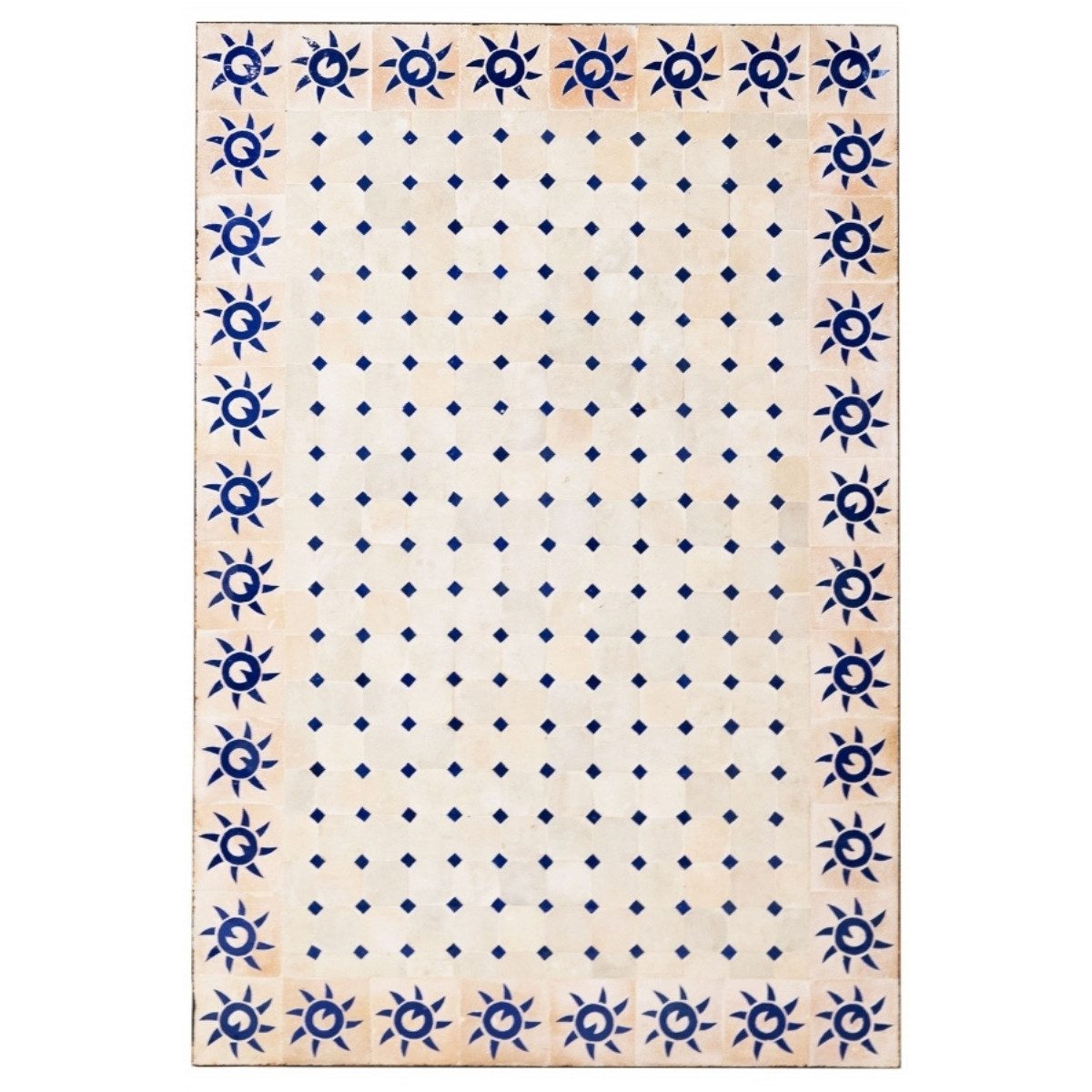 Marrakesch Orient & Mediterran Interior Esstischplatte Orientalische Mosaikplatte Soleil Natur/ Blau, 120x80cm (1 St)