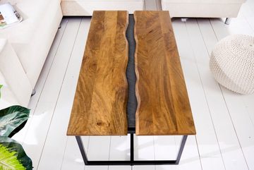 riess-ambiente Couchtisch AMAZONAS 110cm natur / schwarz (Einzelartikel, 1-St), Wohnzimmer · Massivholz · Metall · Baumkante