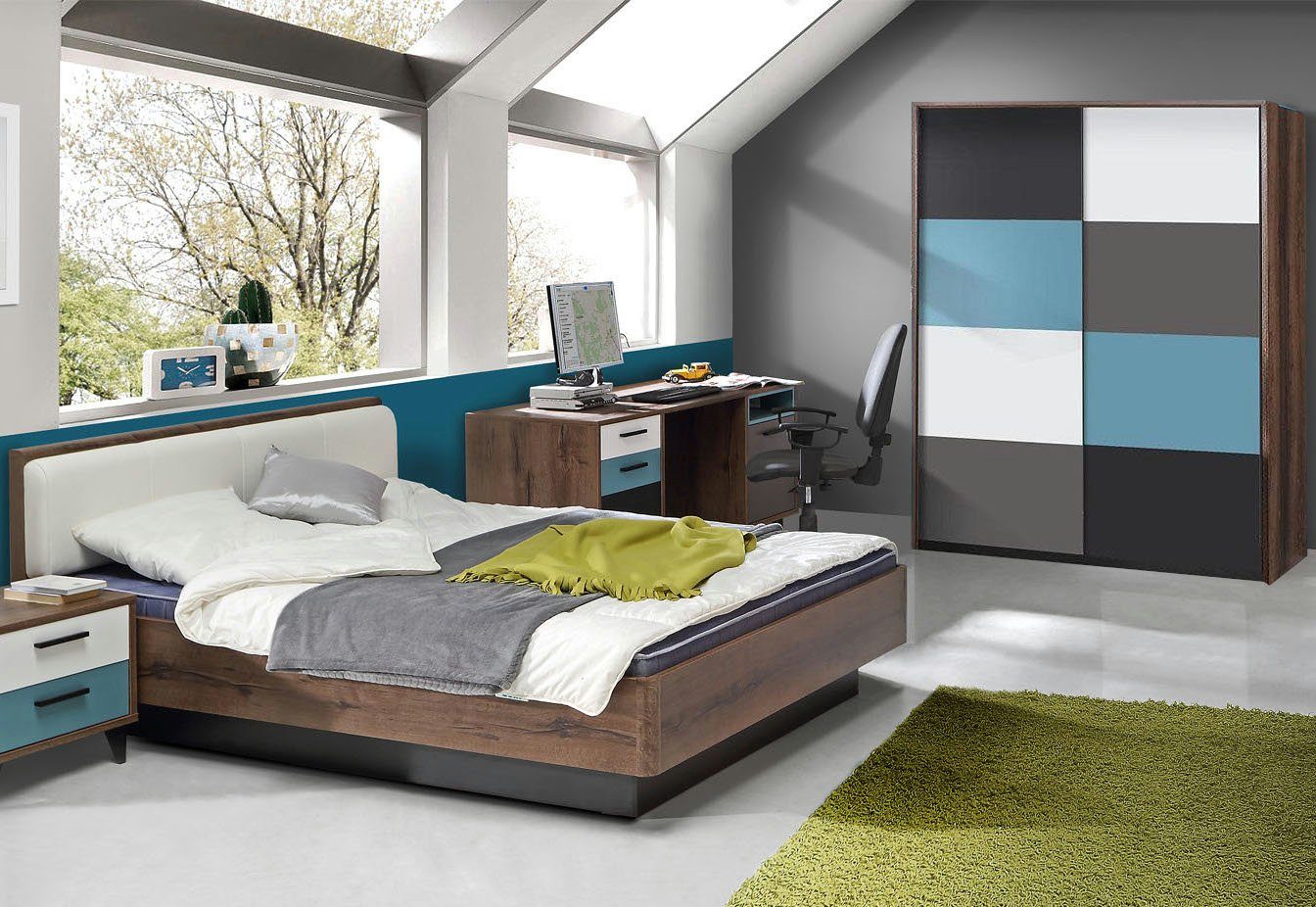 möbel-direkt.de Jugendzimmer-Set Raven, (Komplett Set, 4-tlg., günstig online kaufen