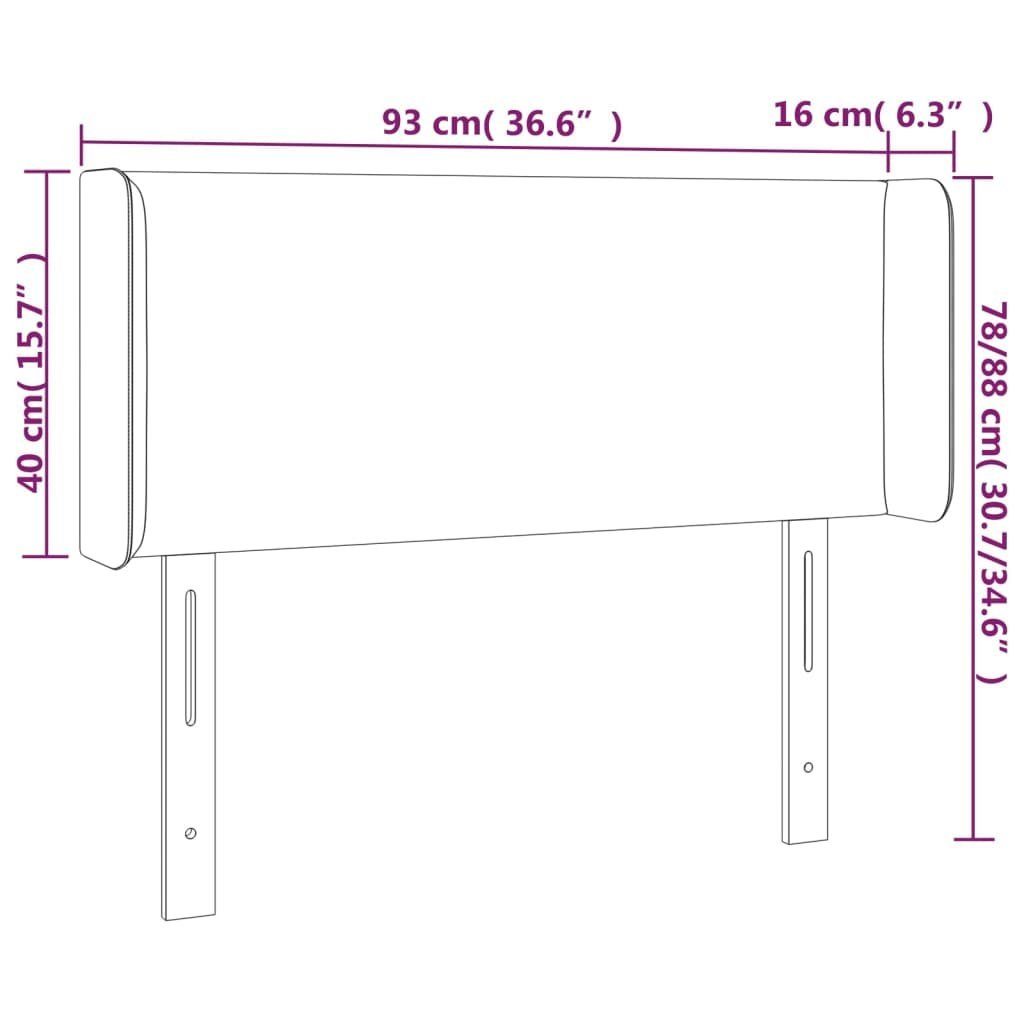 Kopfteil Kopfteil (1 Ohren cm vidaXL Grün St) Stoff, mit 93x16x78/88