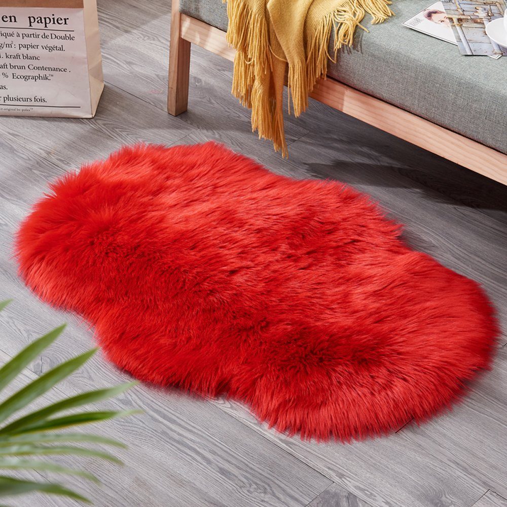 Jibenhome Hochflor-Teppich Faux Lammfell Teppich 60x90cm, günstig online kaufen