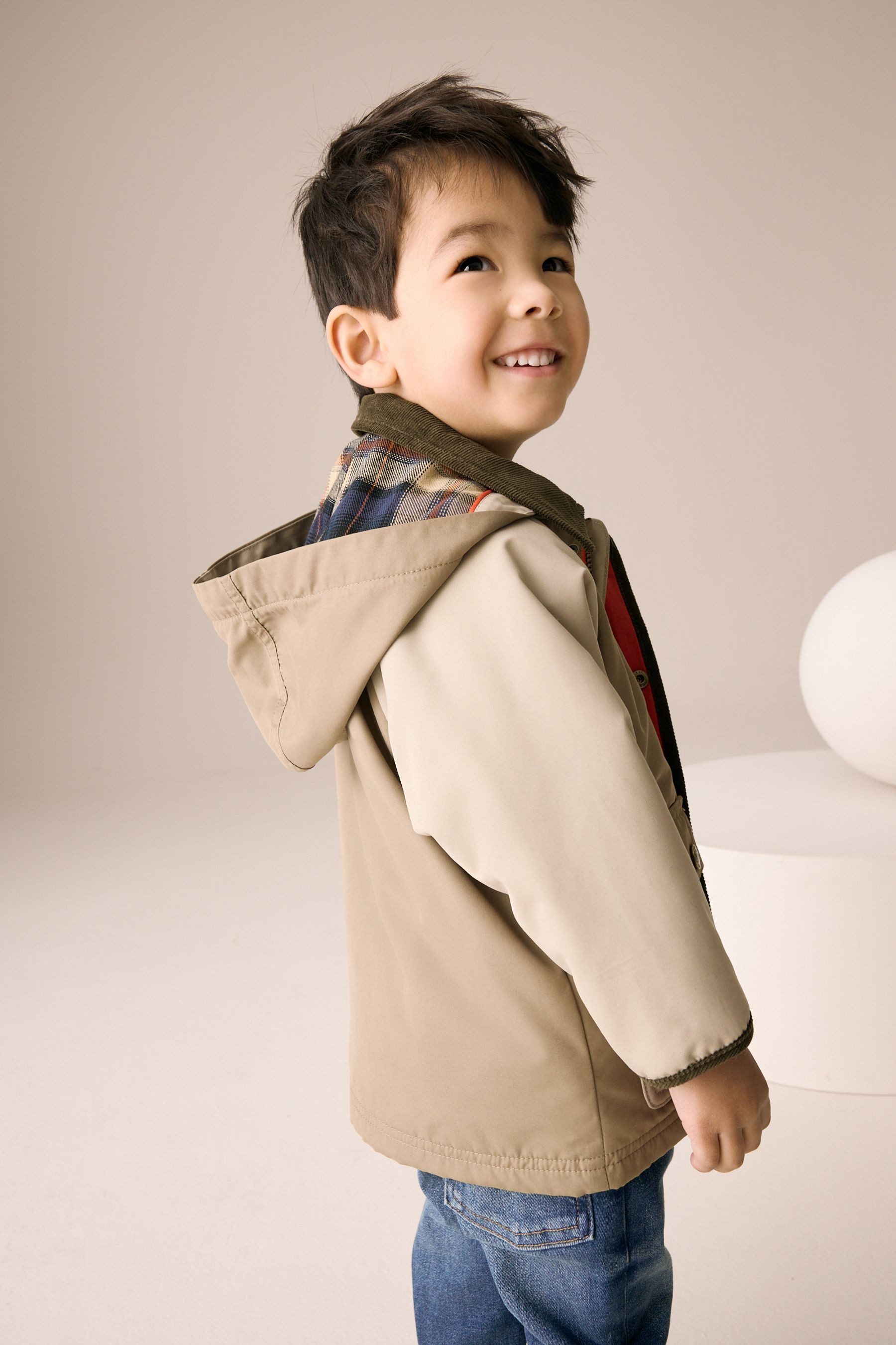 Next Cordjacke Kapuzenmantel mit Cordkragen (1-St) günstig online kaufen