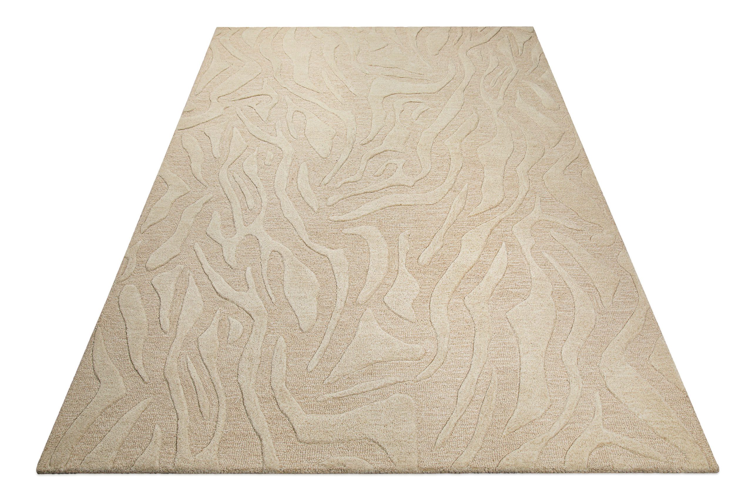Wecon home Teppich Lior, rechteckig, Höhe: 10 mm, Wollteppich, abstrakt, hochwertig, handgetuftet, robust, modern