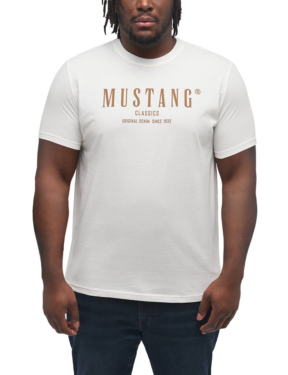 offwhite Print-Shirt MUSTANG Mustang Kurzarmshirt