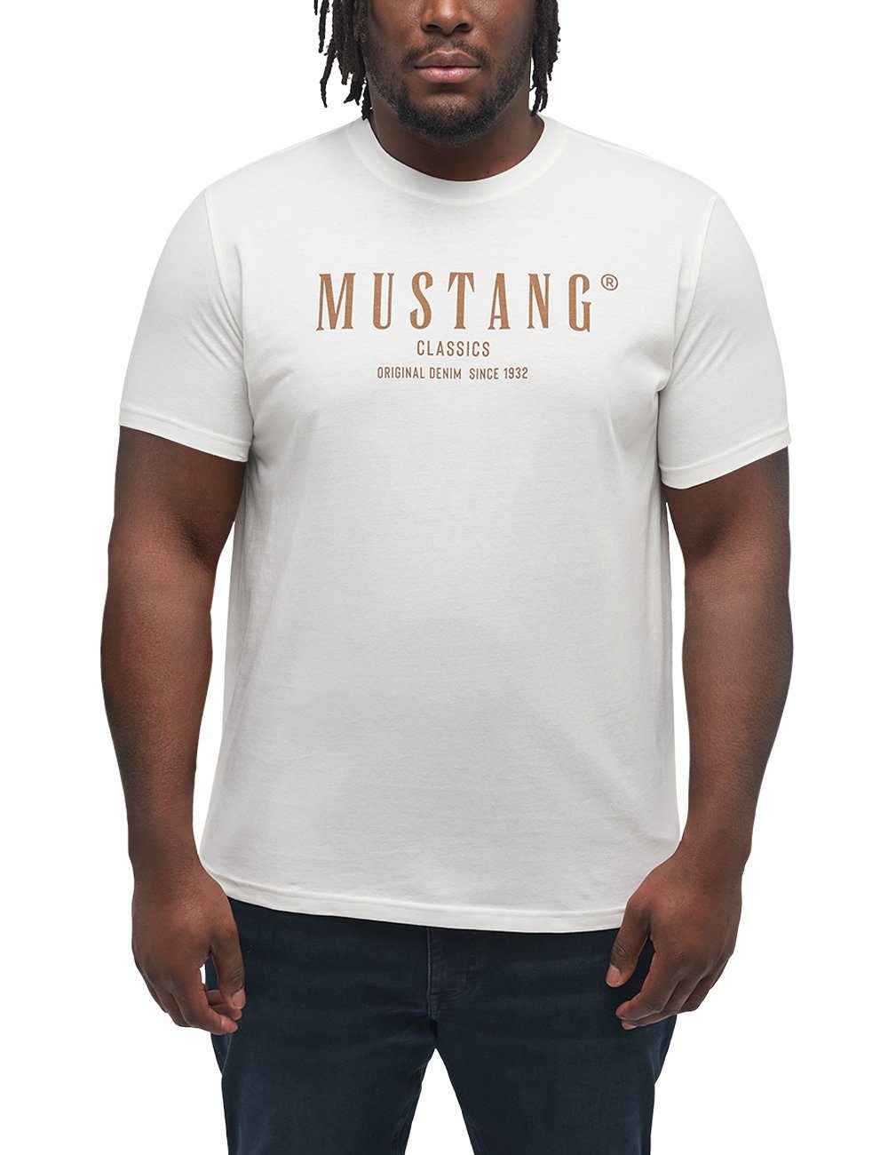 MUSTANG Kurzarmshirt Mustang T-Shirt Print-Shirt, Softe Baumwolle