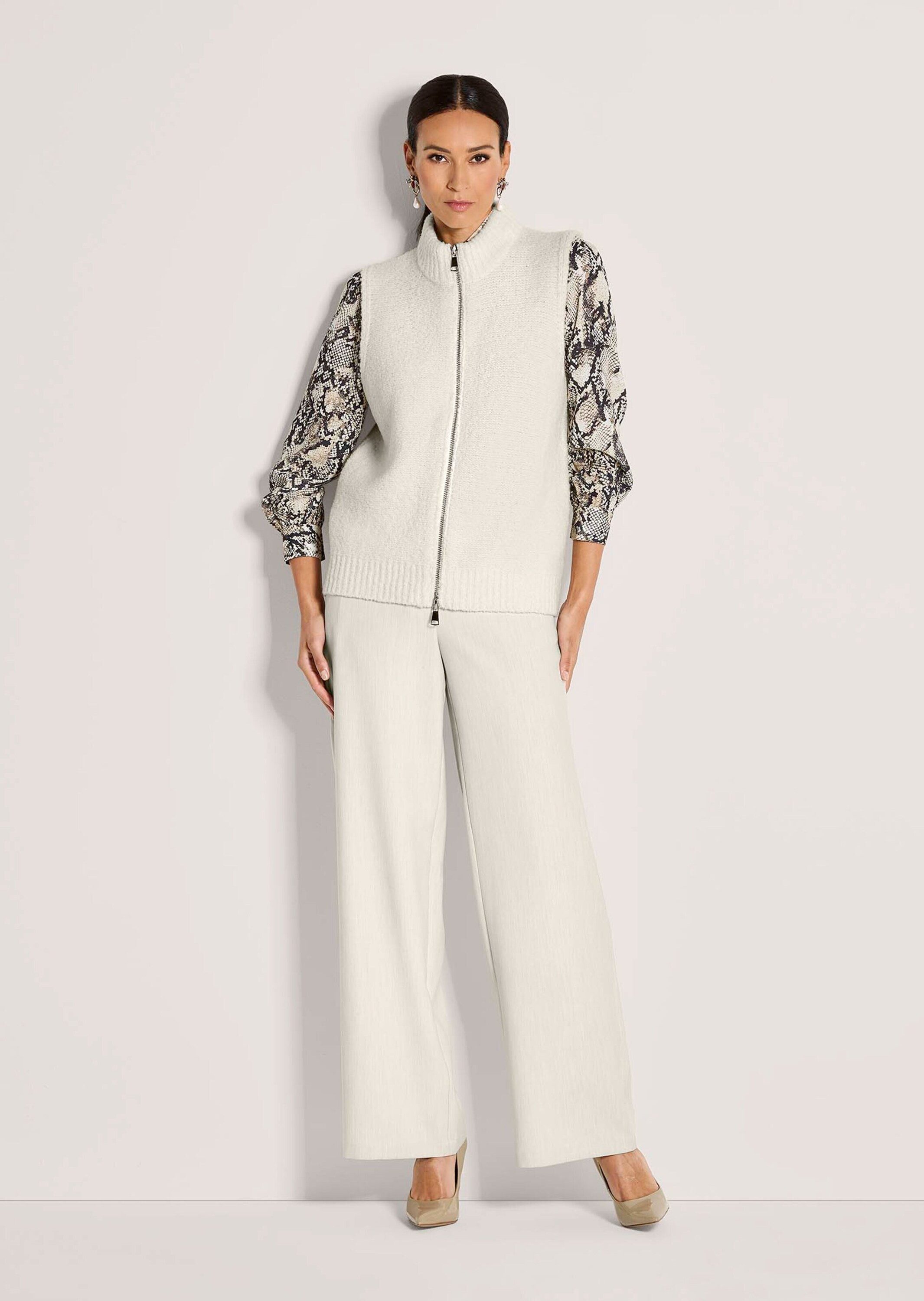 MADELEINE Strickjacke Modische Weste mit Grobstrick-Design Ärmellos, Stehkr günstig online kaufen