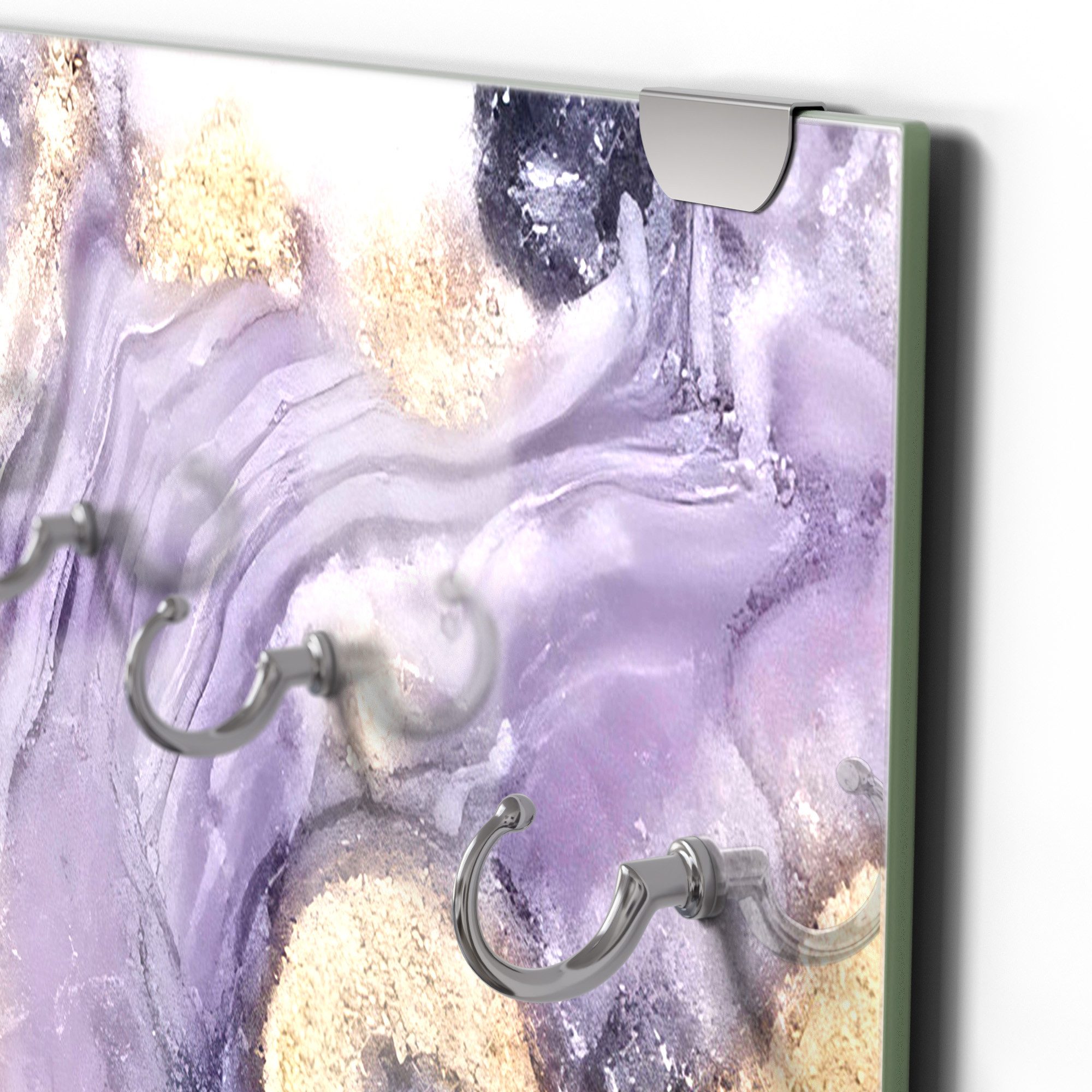 DEQORI Kleiderhaken 'Violette Gesteinsader', Glas Garderobe hängend Flur Jackenhalter modern Wandgarderobe Haken