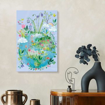 Posterlounge Acrylglasbild Mila Marquis, Happy Earth, Kinderzimmer Natürlichkeit Illustration