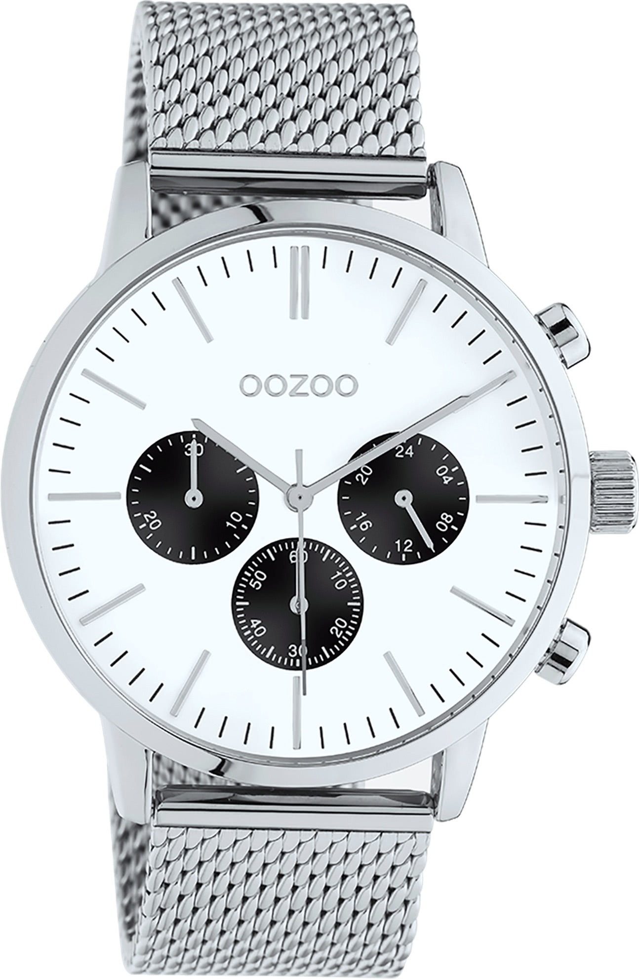 Quarzuhr Oozoo Unisex Armbanduhr silber Analog