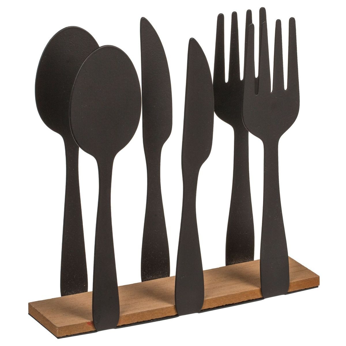 Out of the Blue Serviettenhalter Serviettenspender im Besteck-Design in Schwarz ca. 16,5 x 4 x 16,5 cm, Metall, Holz, (1-tlg), modernes Design