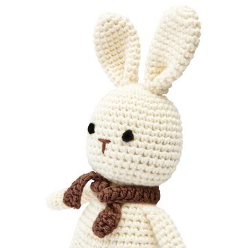 miniHeld Babypuppe Handgestrickter Hase gehäkelt aus Baumwolle Spielzeug 18 cm