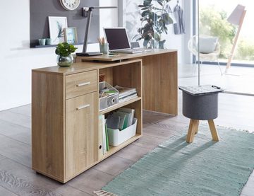 KADIMA DESIGN Schreibtisch Bürotisch mit Regal & Schublade/Tür für Premium Home Office