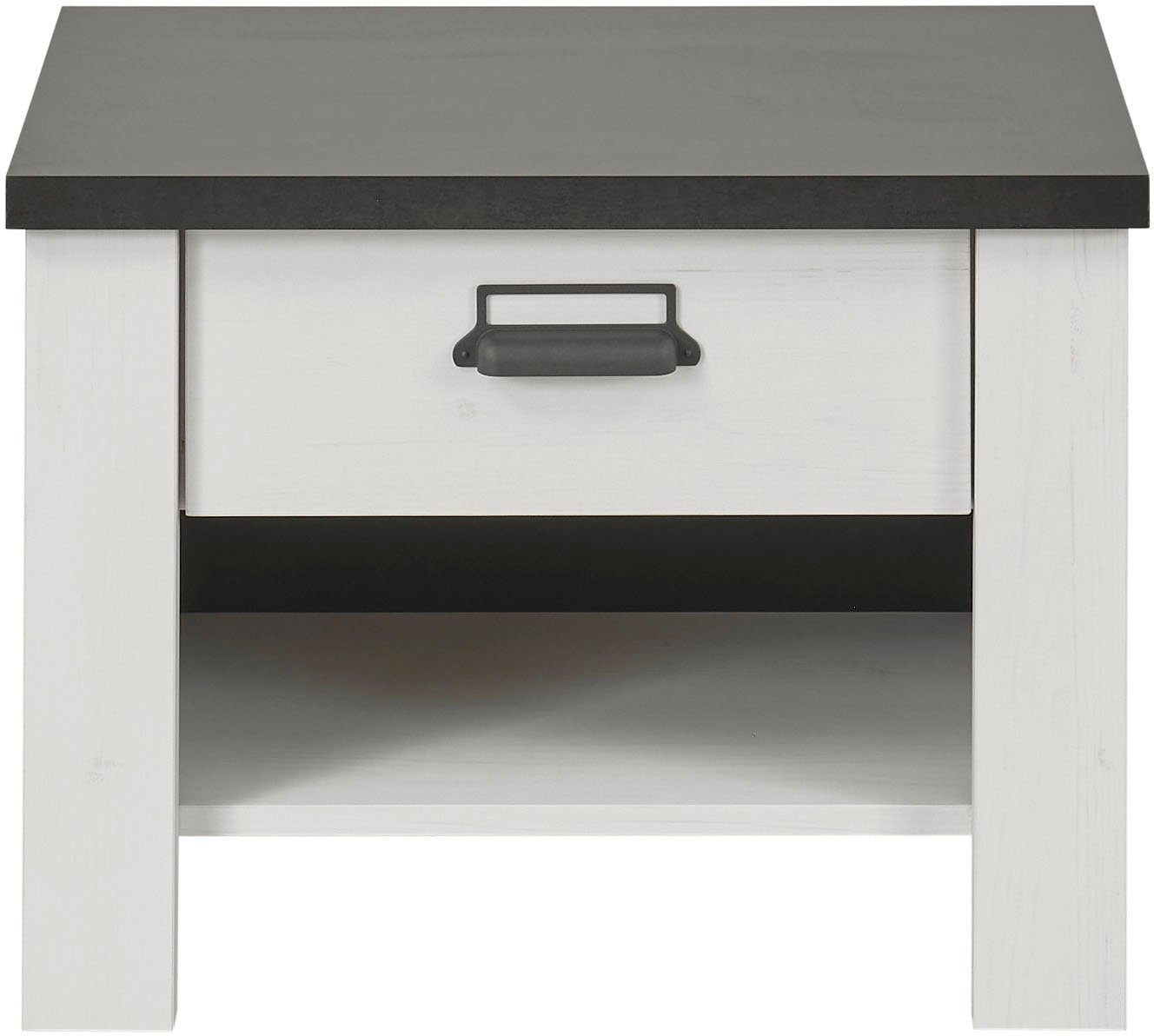 Home affaire Nachtkommode SHERWOOD, mit Apothekergriff aus Metall, Schubkasten "Soft close", Breite 60 cm