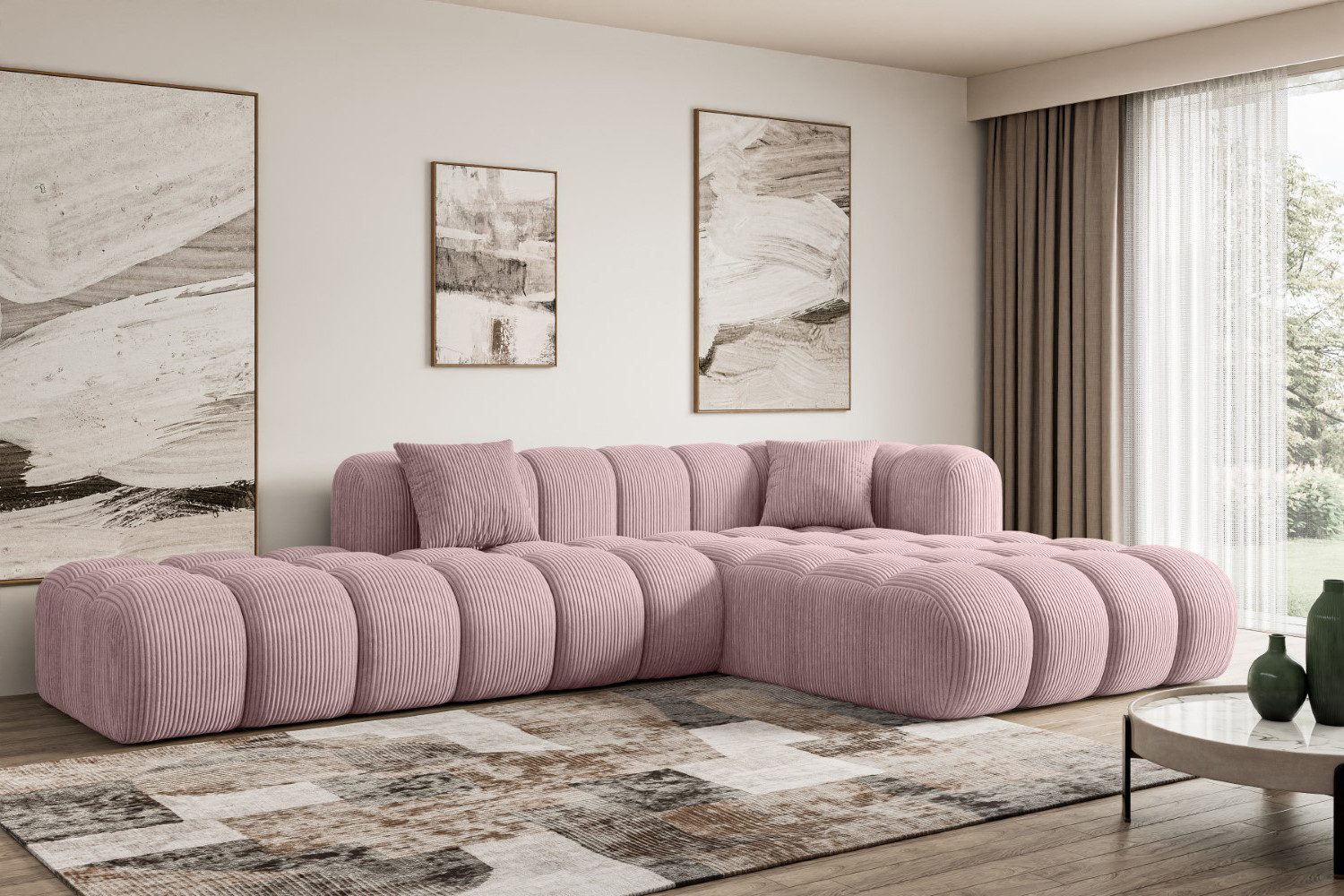 ALTDECOR Ecksofa OLEA-L2, Sofa Praktische Bequeme Funktionsecke Couch L-Form Eckcouch, Corner Sofa U-Form Vielseitige Sofa Wohnlandschaft Wohnzimmer