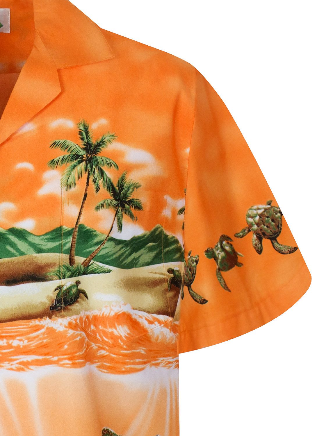 KY's Hawaiihemd "Turtle Classic" Herren Kurzarm Baumwolle Kokosknöpfe Original Hawaii