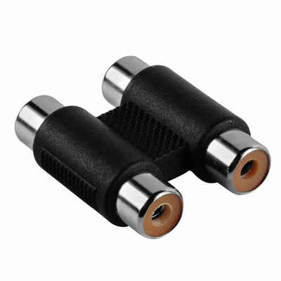 Hama Cinch-Adapter Audio-Verlängerung Kupplung Audio-Kabel, Cinch, Cinch (10 cm), Verbinder 2x RCA Chinch Buchse Stereo 2x Cinch-Buchse auf Cinch-Buchse