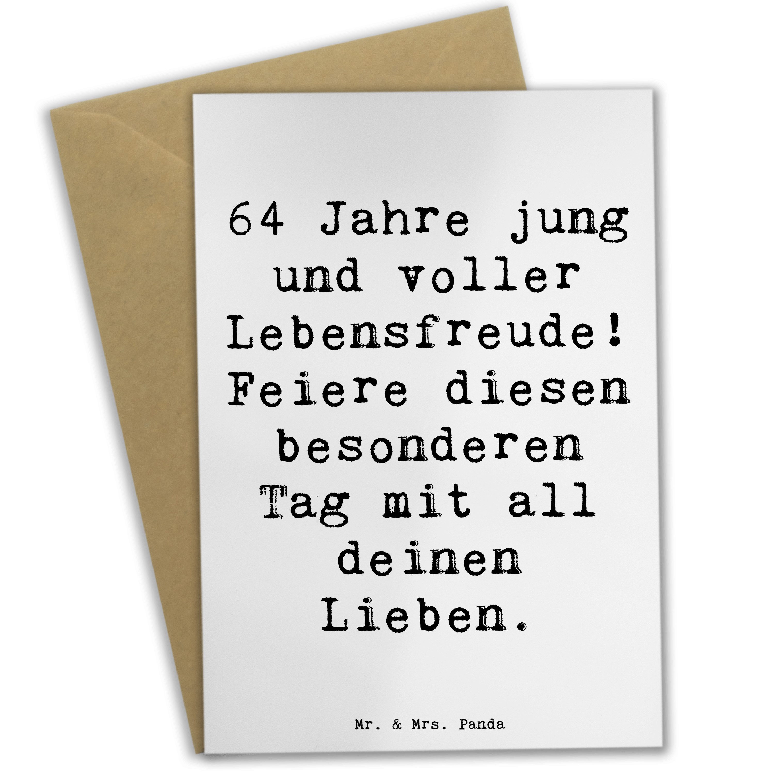 Grußkarte Spruch 64. Geburtstag Freude - Weiß - Geschenk, wunderbare Erinnerung
