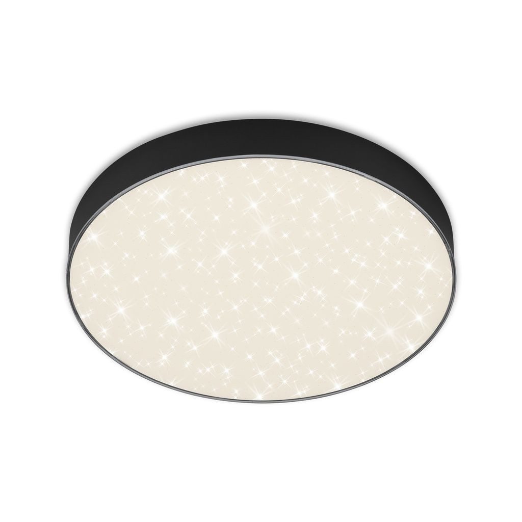 Briloner Leuchten LED Deckenleuchte 7074-415, Sternenhimmel, LED fest integriert, 2700K - Extra-Warmweiß, Deckenlampe, 28,7x3,6cm, Schwarz, 21W, Wohnzimmer, Schlafzimmer, Flur