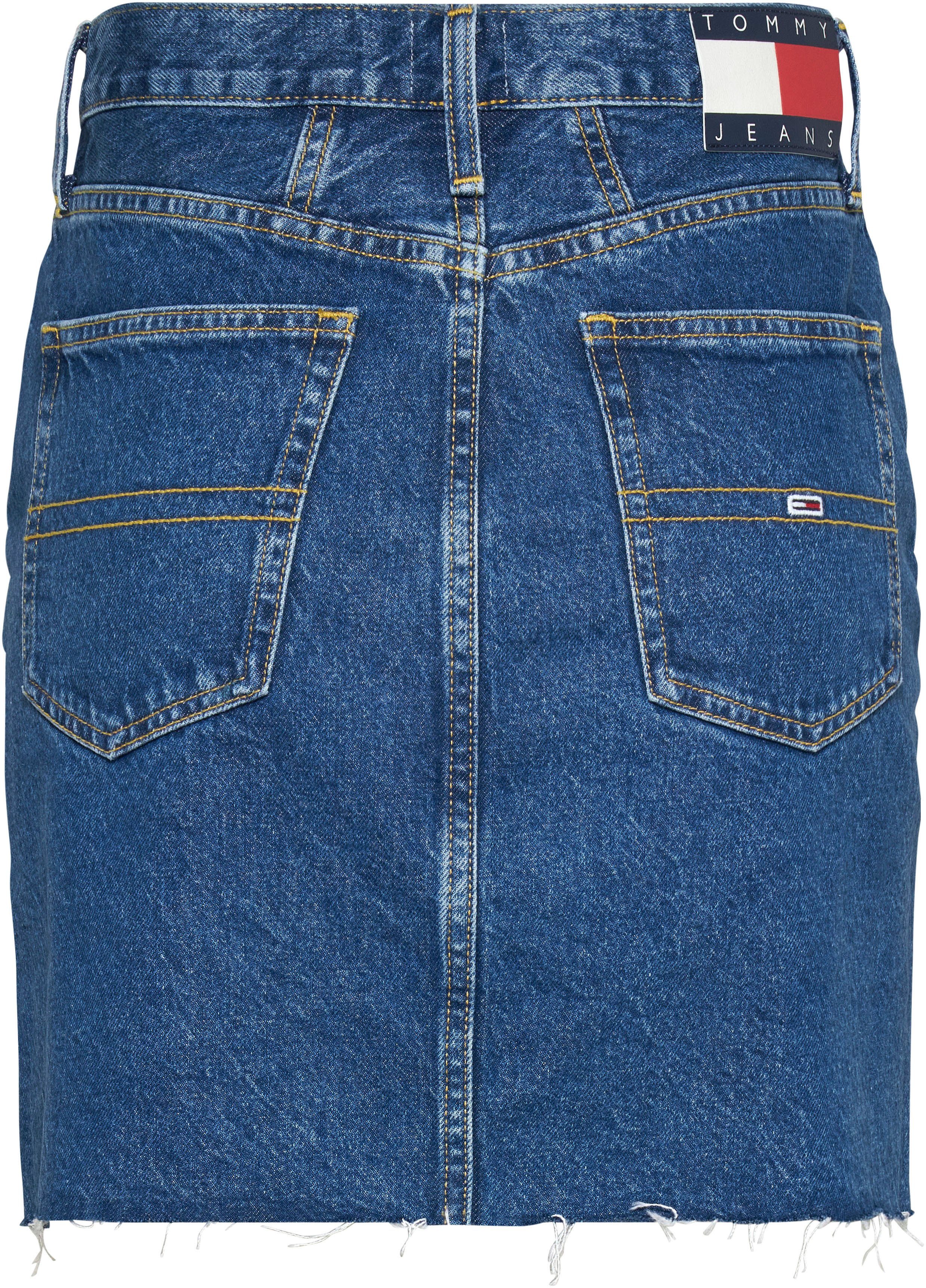 Jeansrock MOM Jeans Tommy AH4035 UH Logostickerei mit SKIRT