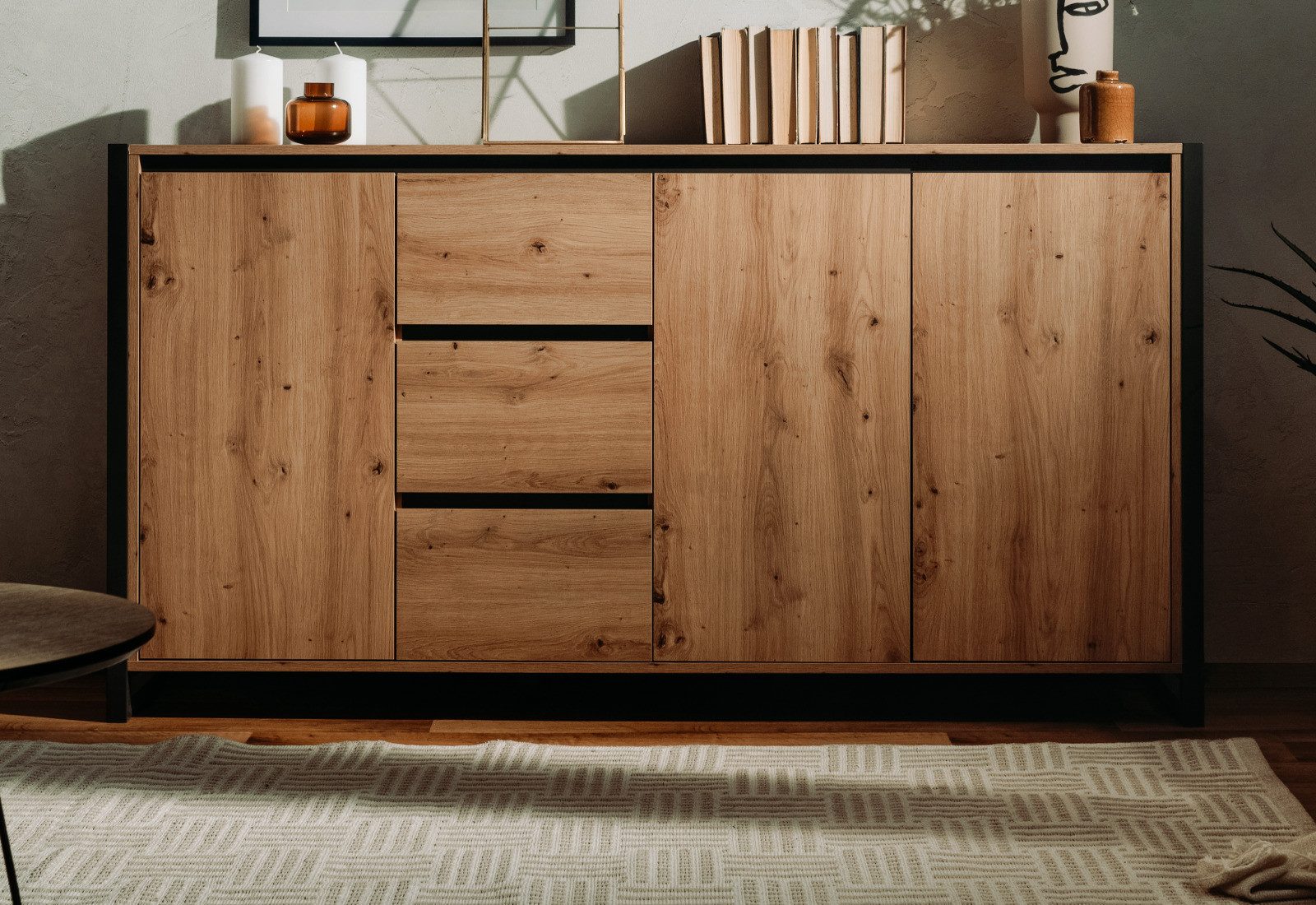 Furn.Design Sideboard Malta (Kommode in Eiche Artisan und Anthrazit, 160 x günstig online kaufen
