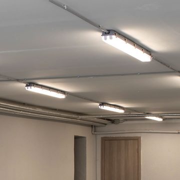V-TAC Deckenleuchte, LED-Leuchtmittel fest verbaut, LED Deckenleuchte Feuchtraum Feuchtraumwannenleuchte LED Garagenlampe