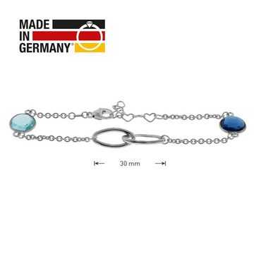 trendor Gliederarmband für 925 Sterlingsilber Armkette mit Blauen Quarzen