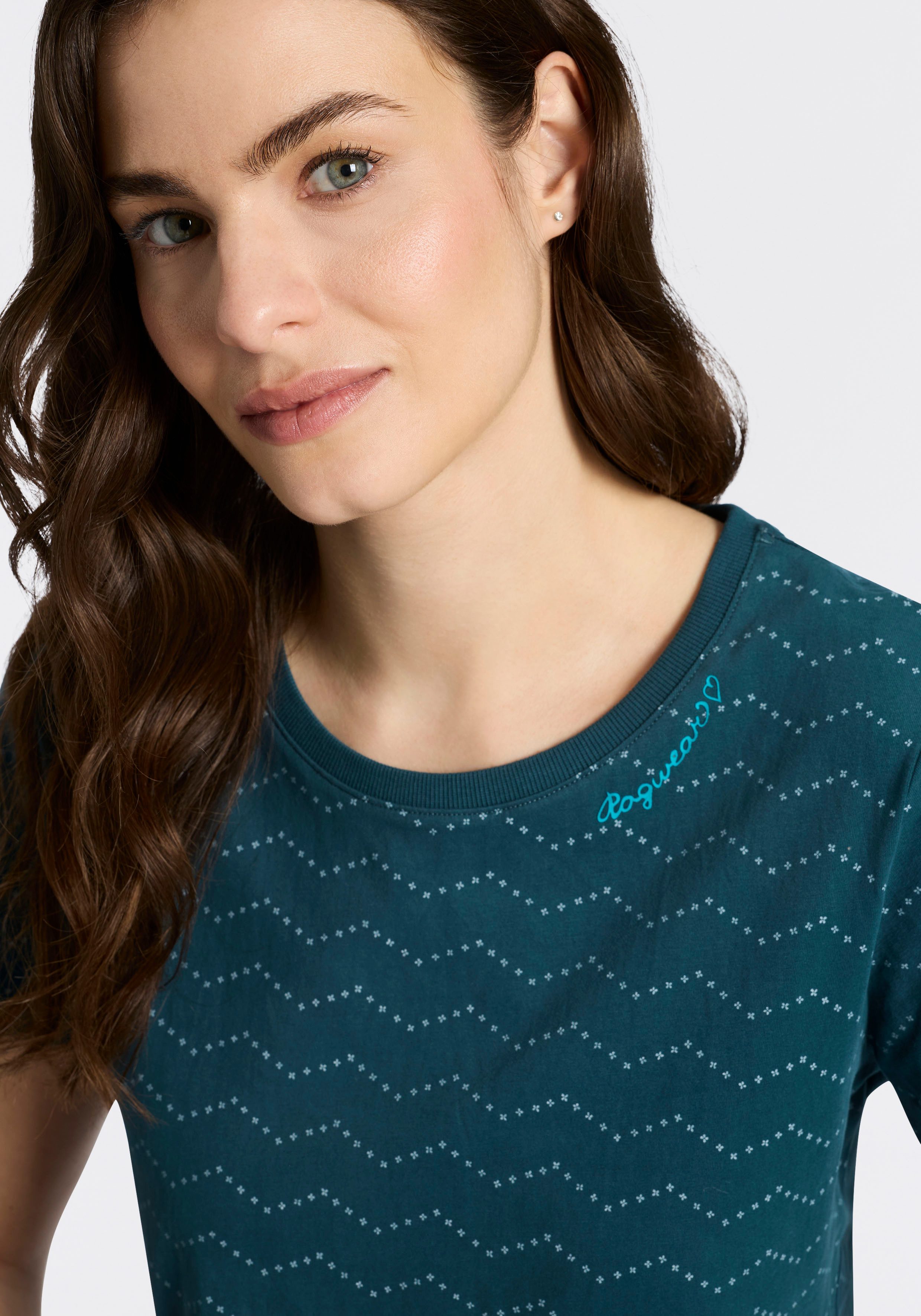 Ragwear Kurzarmshirt MINTTA ZIG ZAG O mit Logoschriftzug