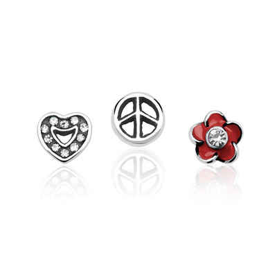 Unique Charm-Einhänger 3er Set Floating Charms für Medaillons Silber FSC0016