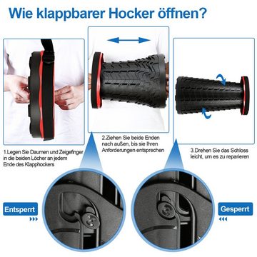 Randaco Klappstuhl Tragbarer Klappstuhl Klapphocker Hocker Sitz Teleskop Faltbar Rot