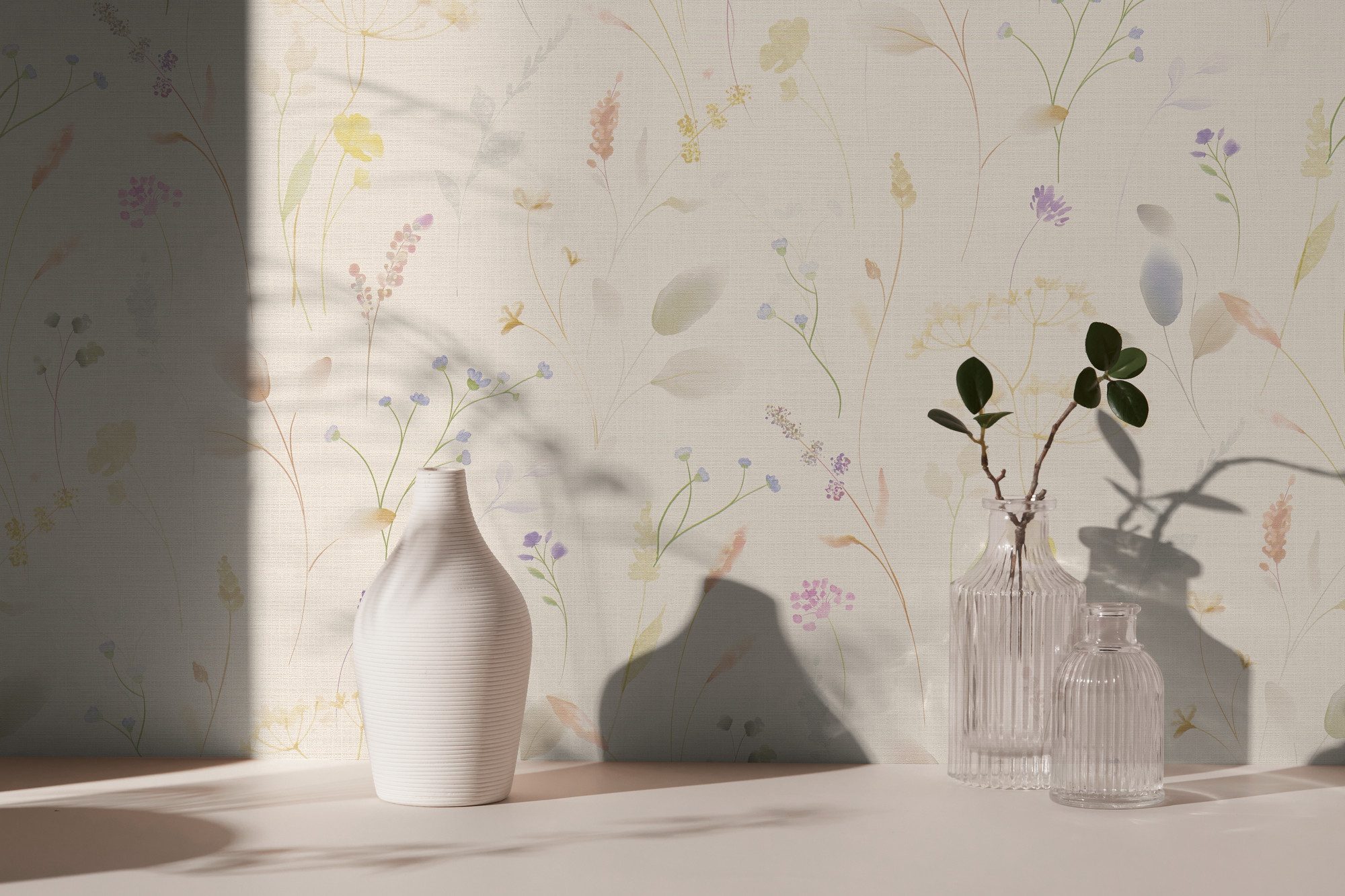 A.S. Création Vliestapete Pintwalls III Zitronen-Tapete modern, strukturiert, Kunst, (1 St), Verspielte Vliestapete mit Zitronen, Blättern & Blüten