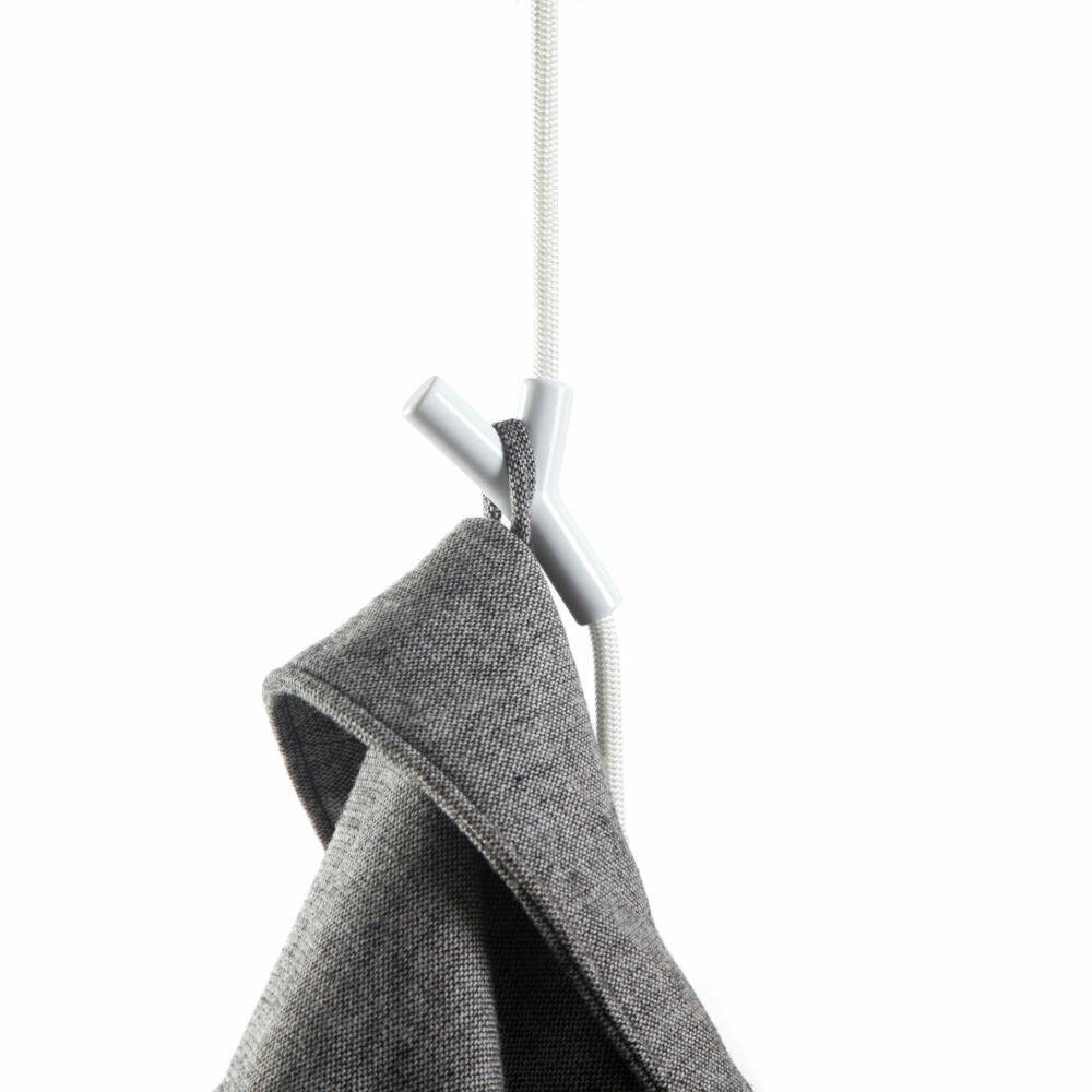 Depot4Design Garderobenhaken Wardrope Seil Weiß, 4 Haken Weiß, hängende Seilgarderobe